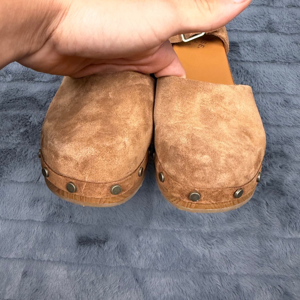 Kork-Ease Brown Suede Studded Platform Clogs Block Heel Sandals KE0027002 9M - Picture 4 of 10
